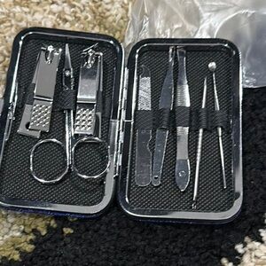 NWT Complete Nail Care Kit - Silver with a stylish blue glitter case